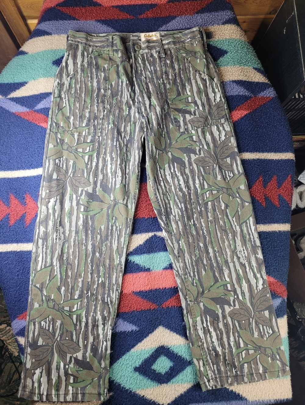 Vtg Cabela's Pants Mens 34x27 Realtree Camo Hunting Sidney NE USA Cargo Cotton